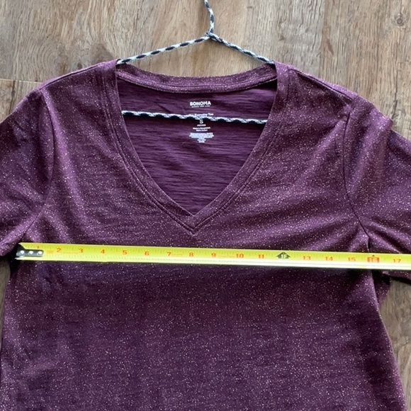 SONOMA THE EVERY DAY TEE BY SONOMA SIZE SMALL PETITE BURGUNDY - Picture 6 of 8